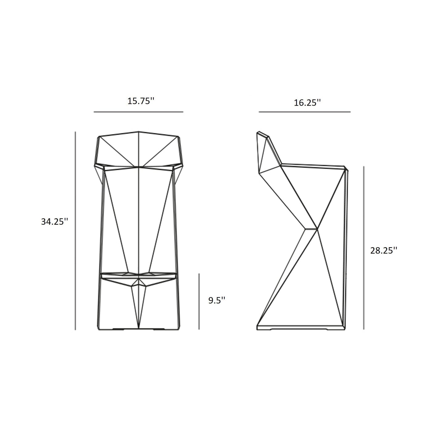 Black Basic Vertex Bar Stool OPEN BOX