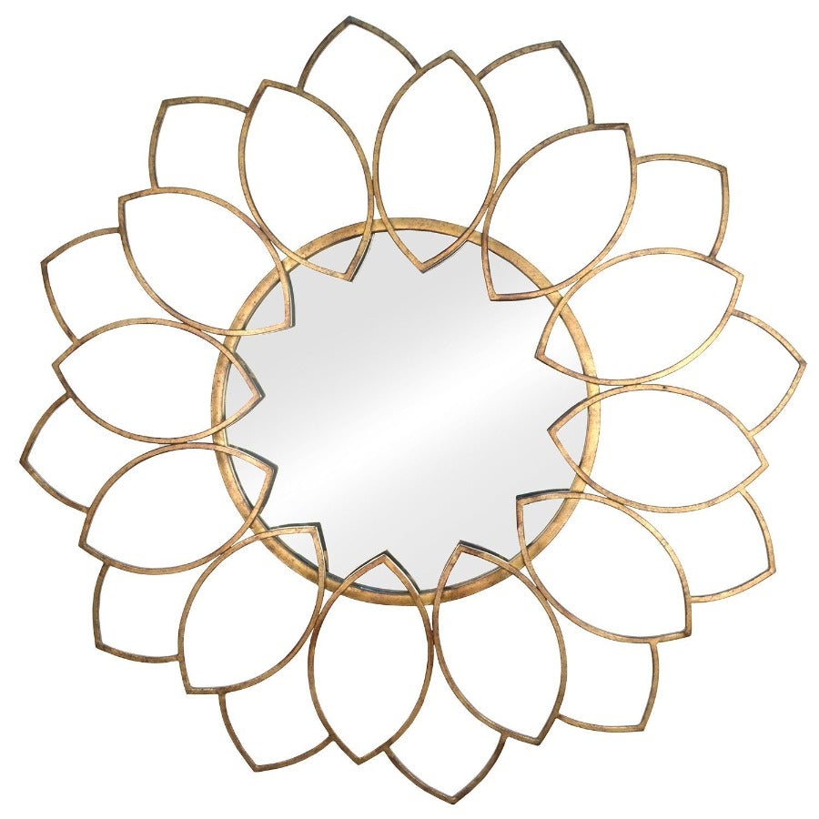 Distressed Antique Bronze Solid Metal Wall Mirror - Novus Decor Wall Decor
