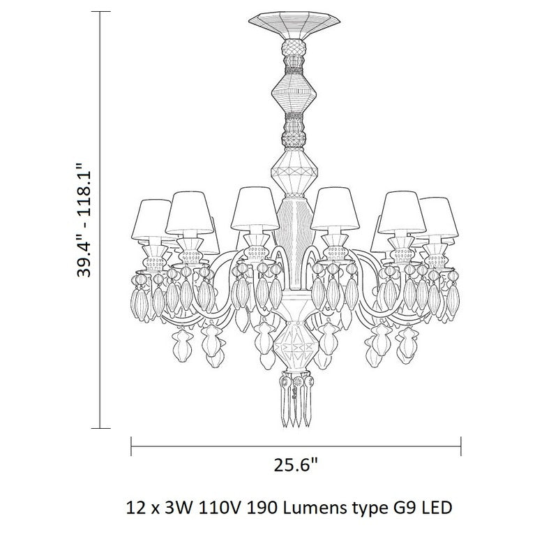 Belle de Nuit 12 Lights Chandelier