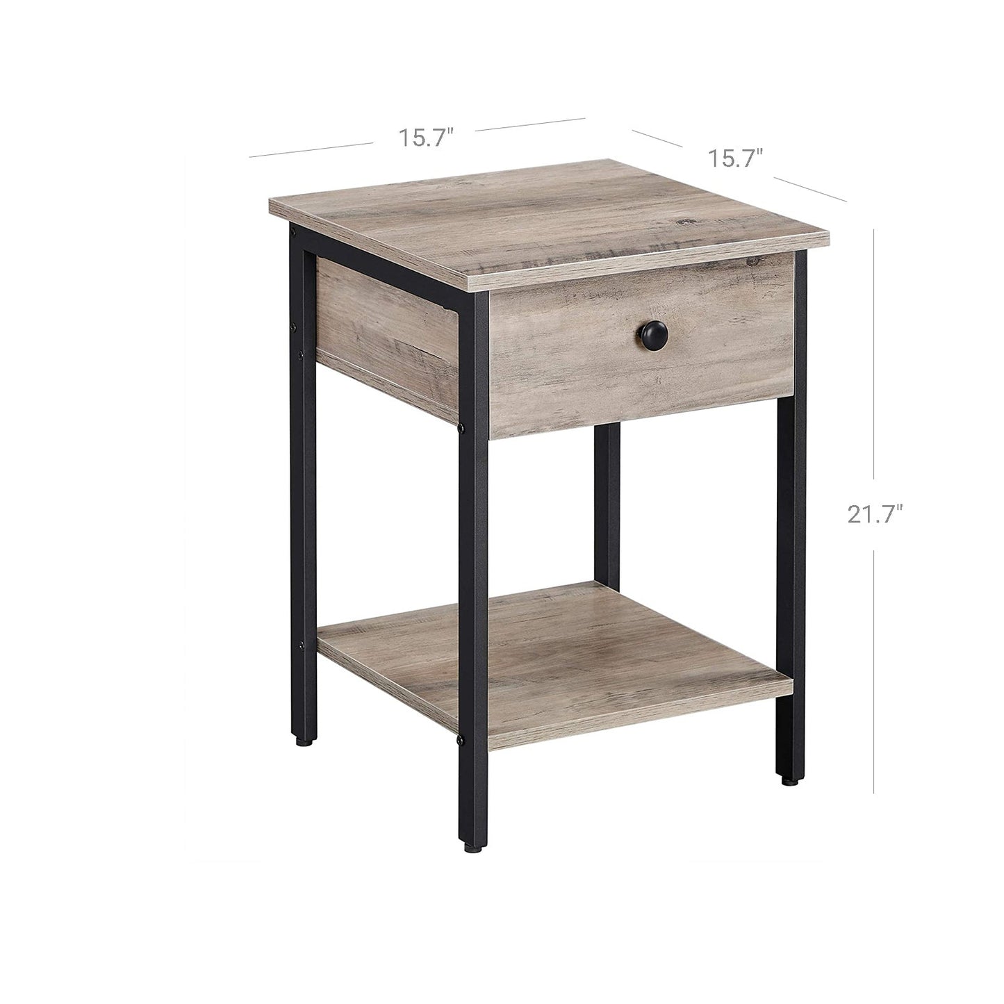 Nightstand with Drawer in Gray