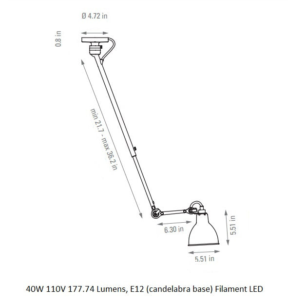 Lampe Gras N¡ã302 Semi Flush Mount