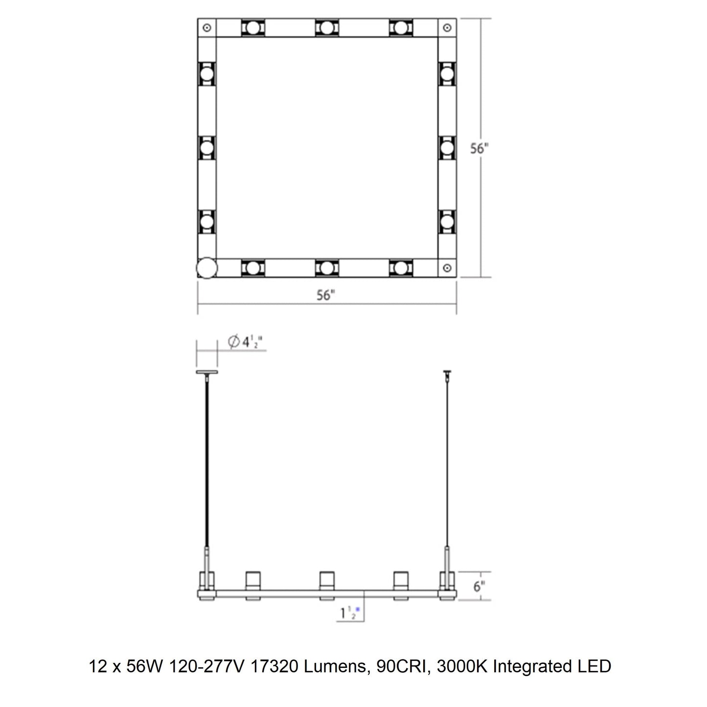 Intervals Square LED Pendant Light