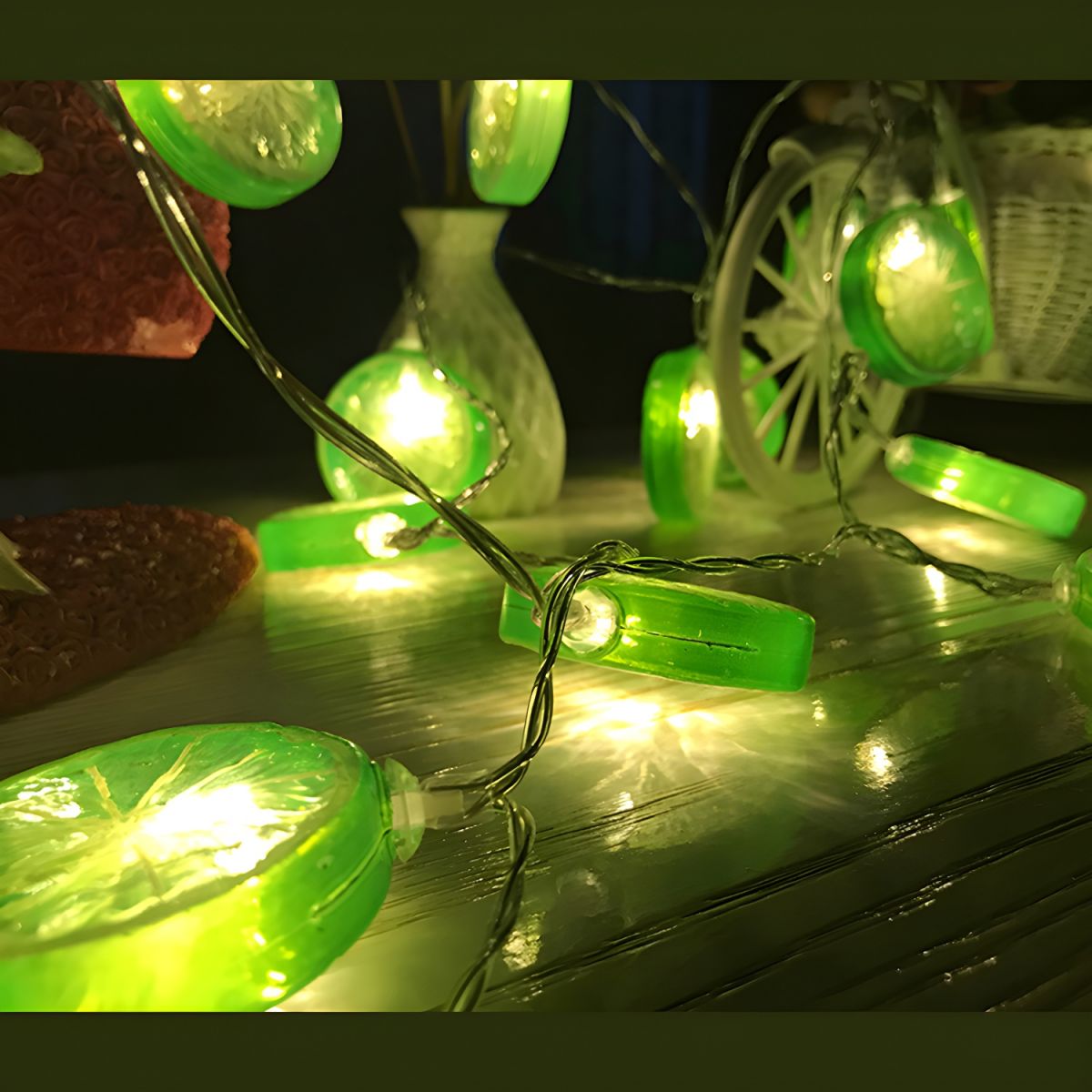 Nordic Lemon Slice String Light Set Plastic Bedroom Indoor Lighting with USB Plug