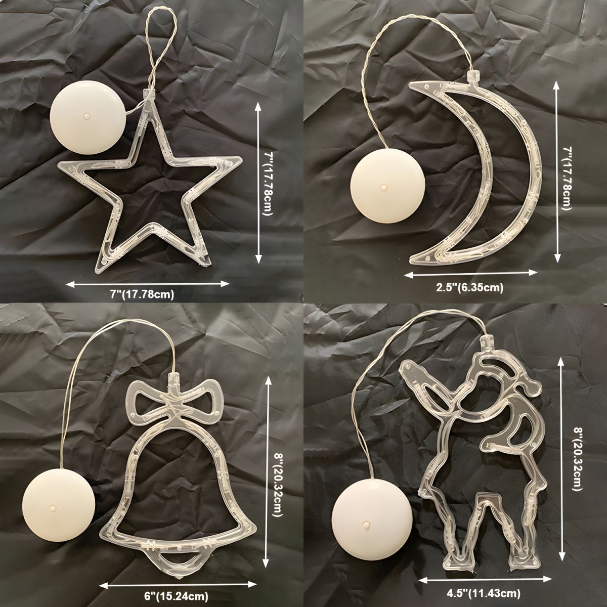 Christmas LED String Lights in Modern Creative Style White Plastic Decorative Lamp with Sucker
