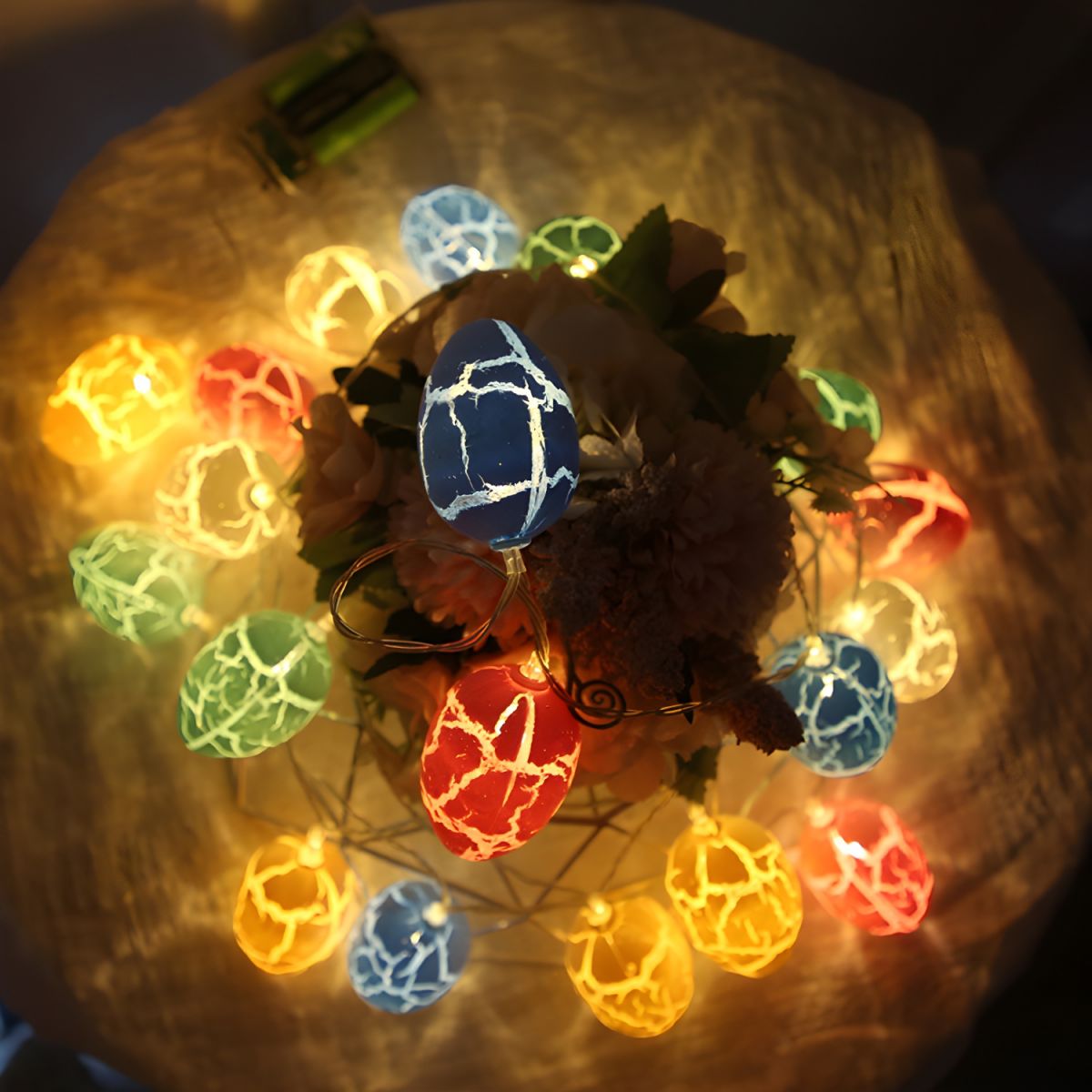 Macaron Egg Shaped String Light Plastic Bedroom LED Light Strip in Multicolored