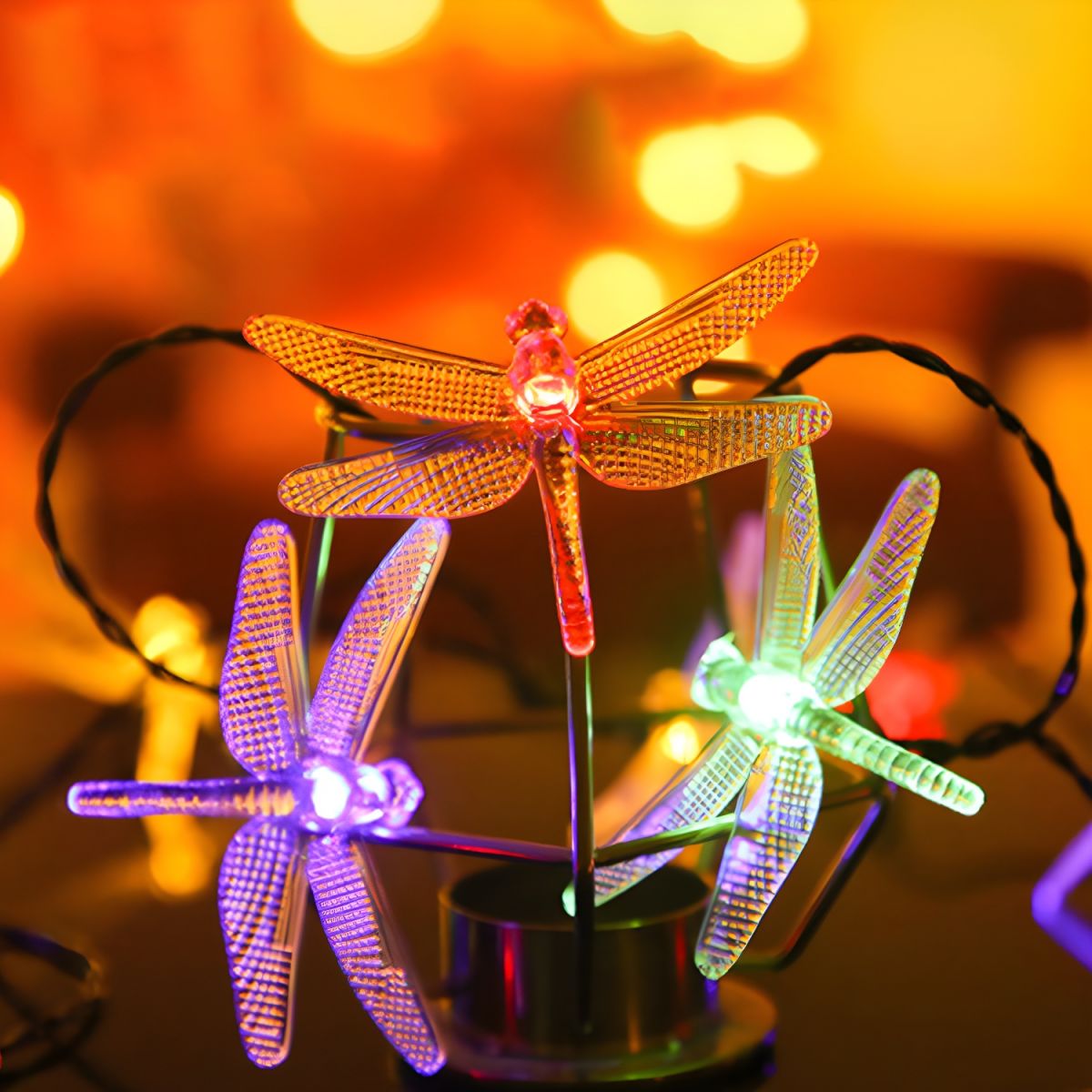 Dragonfly Solar String Light Nordic Style Plastic Outdoor Landscape Light