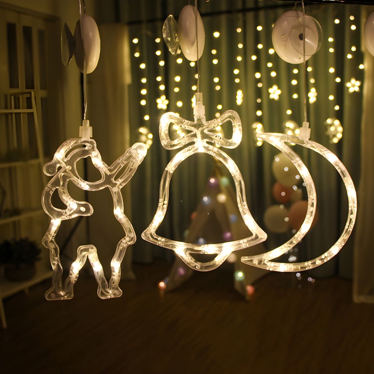 Christmas LED String Lights in Modern Creative Style White Plastic Decorative Lamp with Sucker