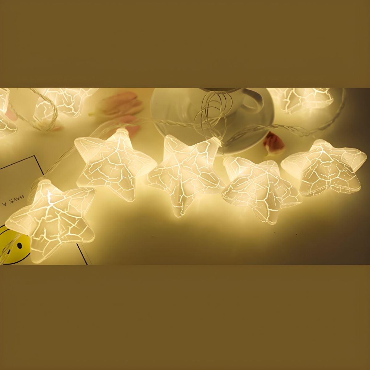 Nordic Crackled Star Shaped String Light Plastic Bedroom LED Light Strip
