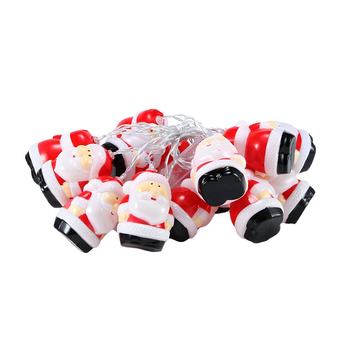 Cartoon Santa Claus Christmas Lamp Plastic Indoor LED String Light in Red