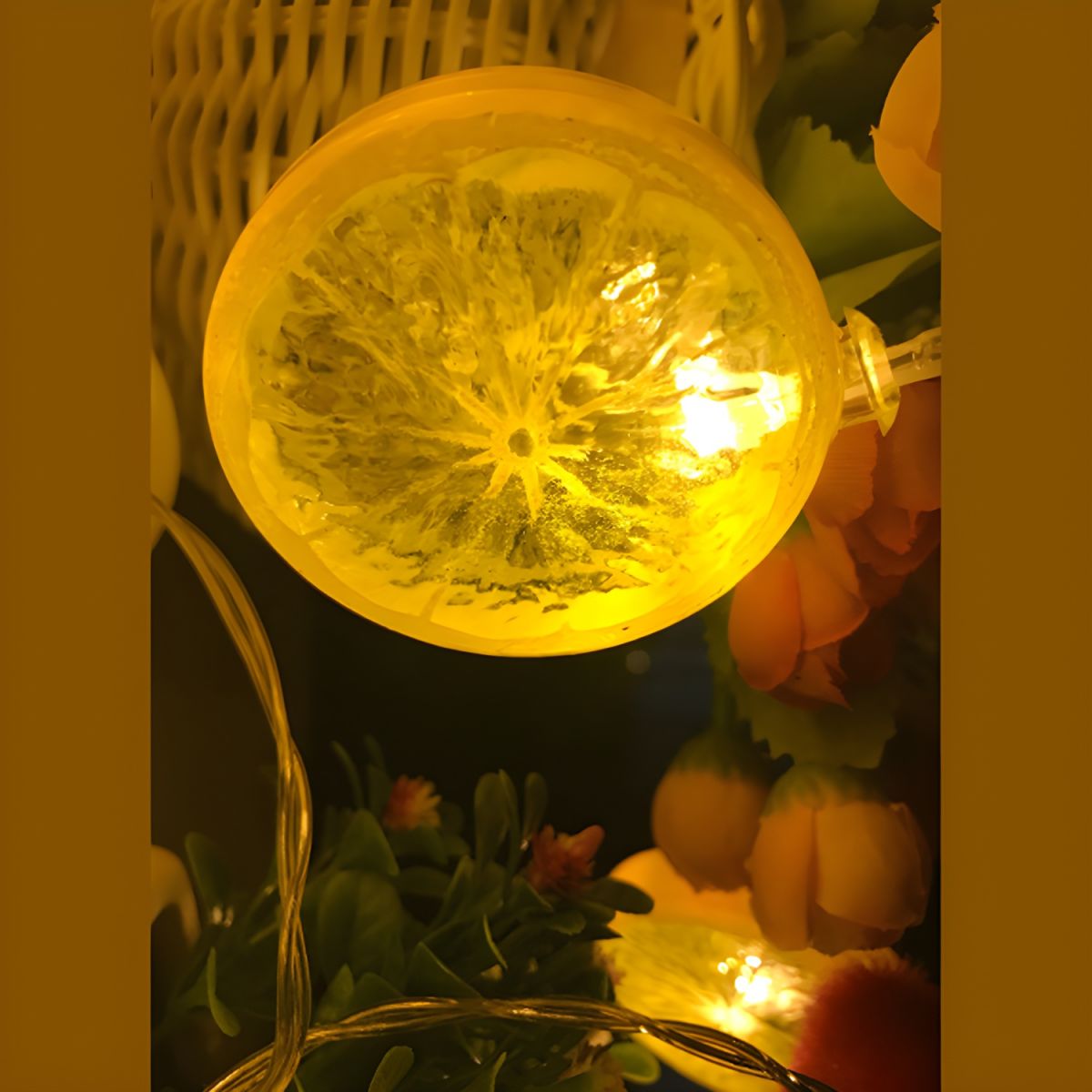 Nordic Lemon Slice String Light Set Plastic Bedroom Indoor Lighting with USB Plug