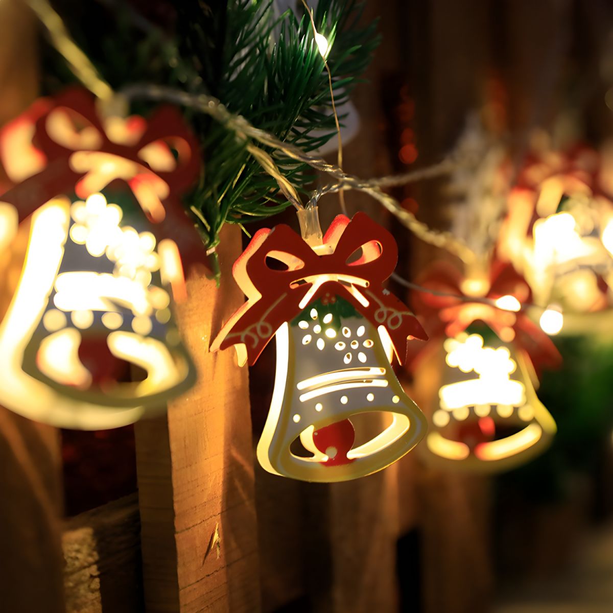 Cartoon Geometric Christmas Lighting Metal Living Room Bedroom LED String Light