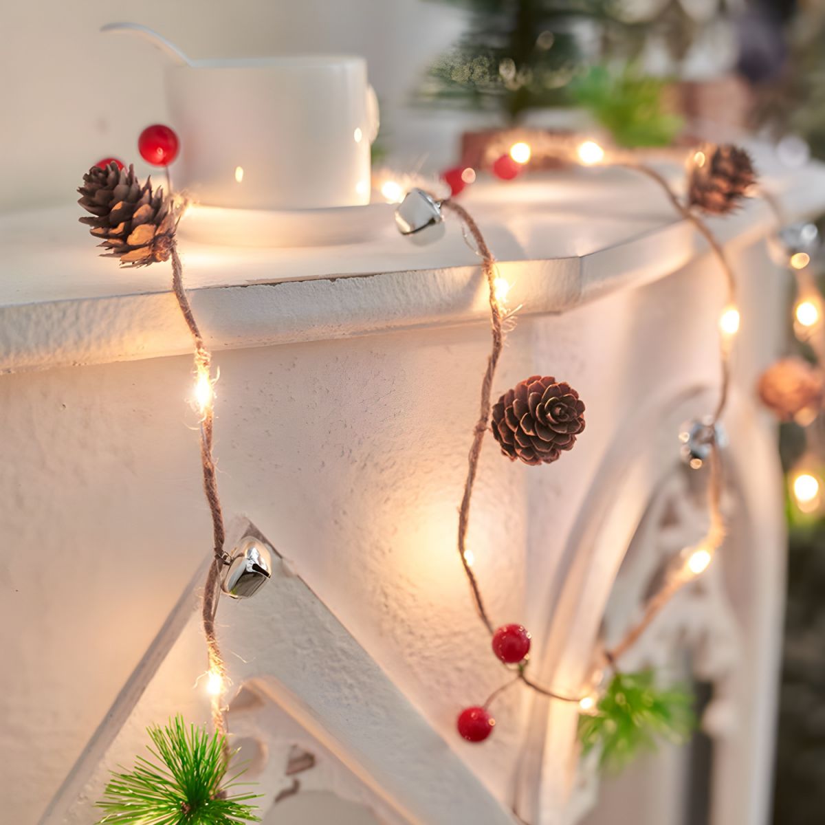 Modern Metal Rope Light LED Christmas Decorative Lights with Switch for Bedroom