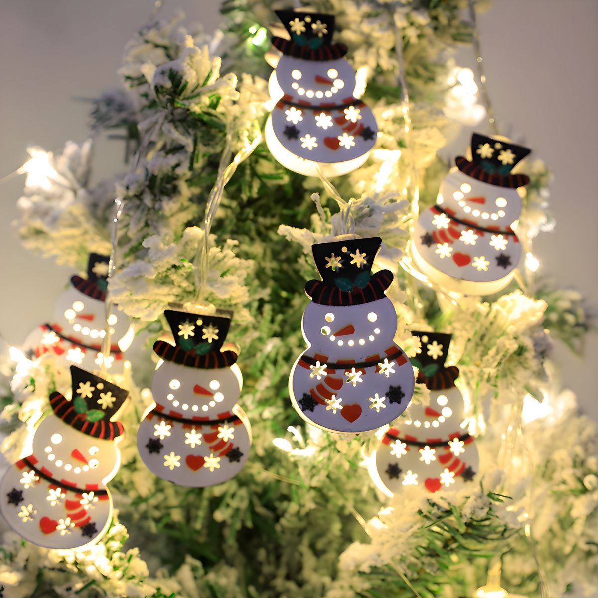 Cartoon Geometric Christmas Lighting Metal Living Room Bedroom LED String Light