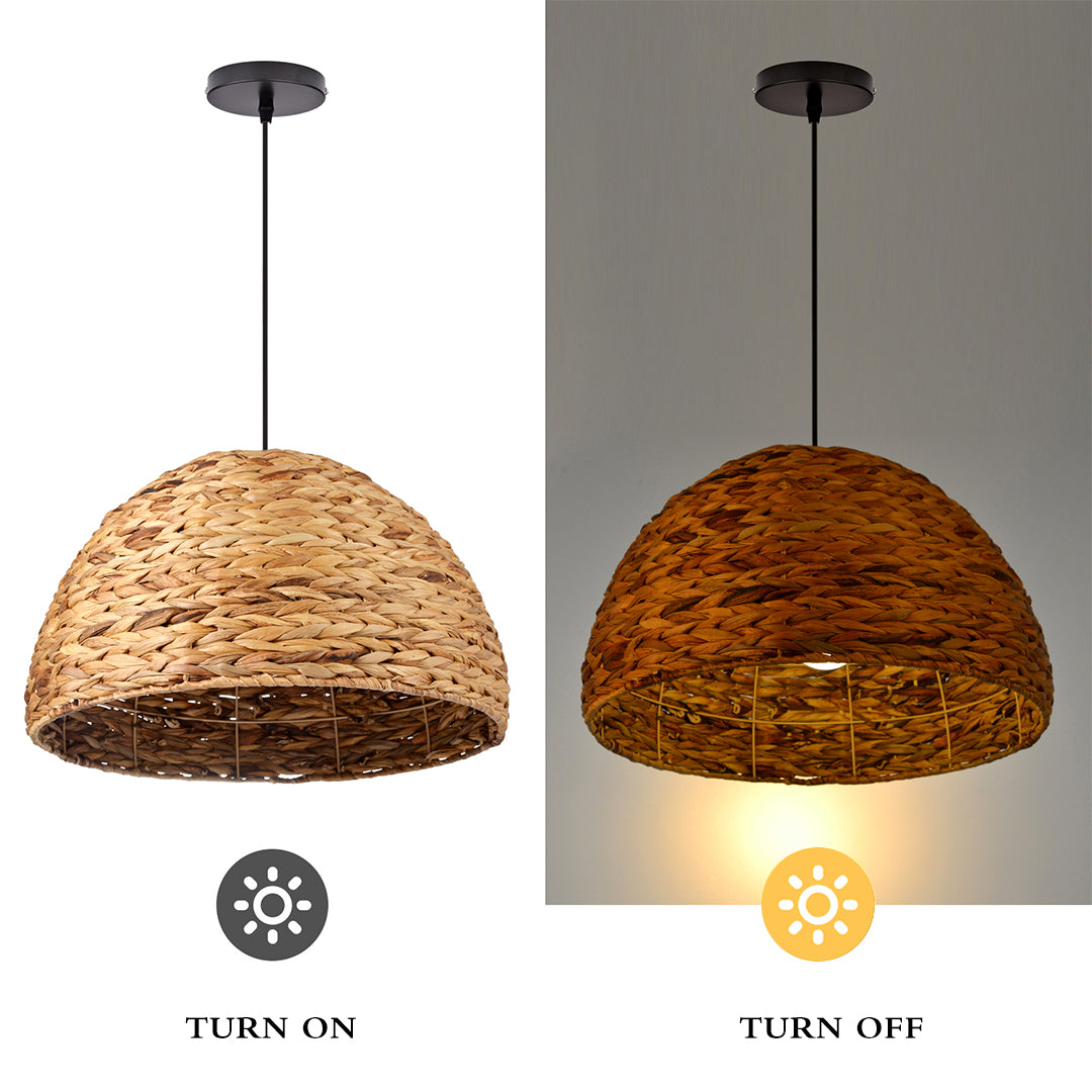 Natural Bowl Farmhouse Coastal Pendant Light