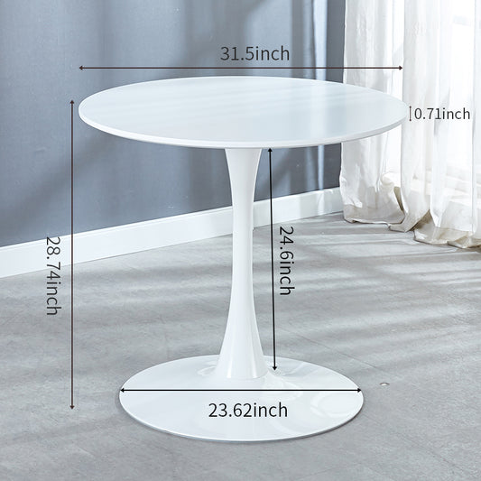 31.5" White Tulip Mid-Century Dining Table