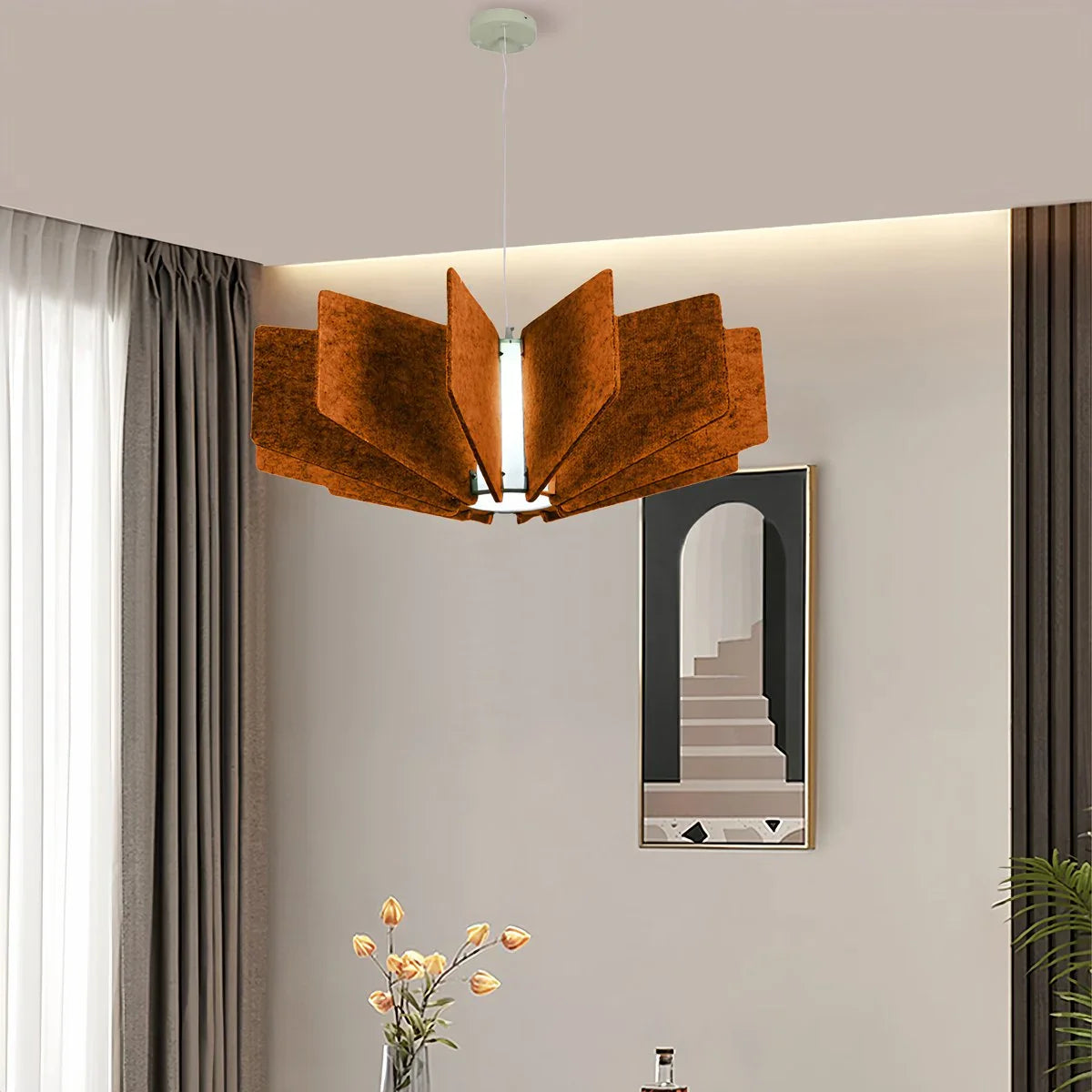 Antizer Wing Panel Acoustic Pendant Light for Living Room