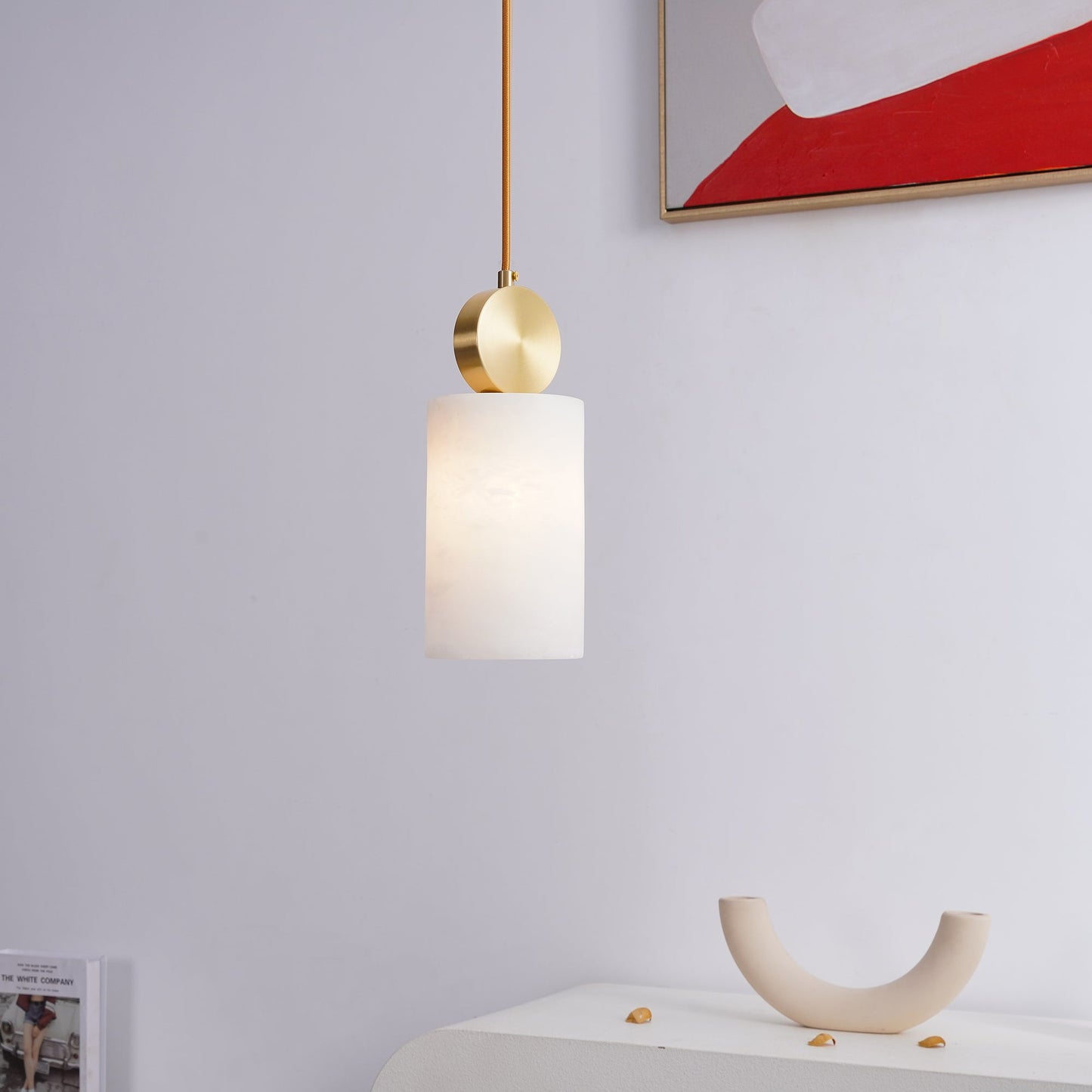 Etruscan Alabaster Pendant Light