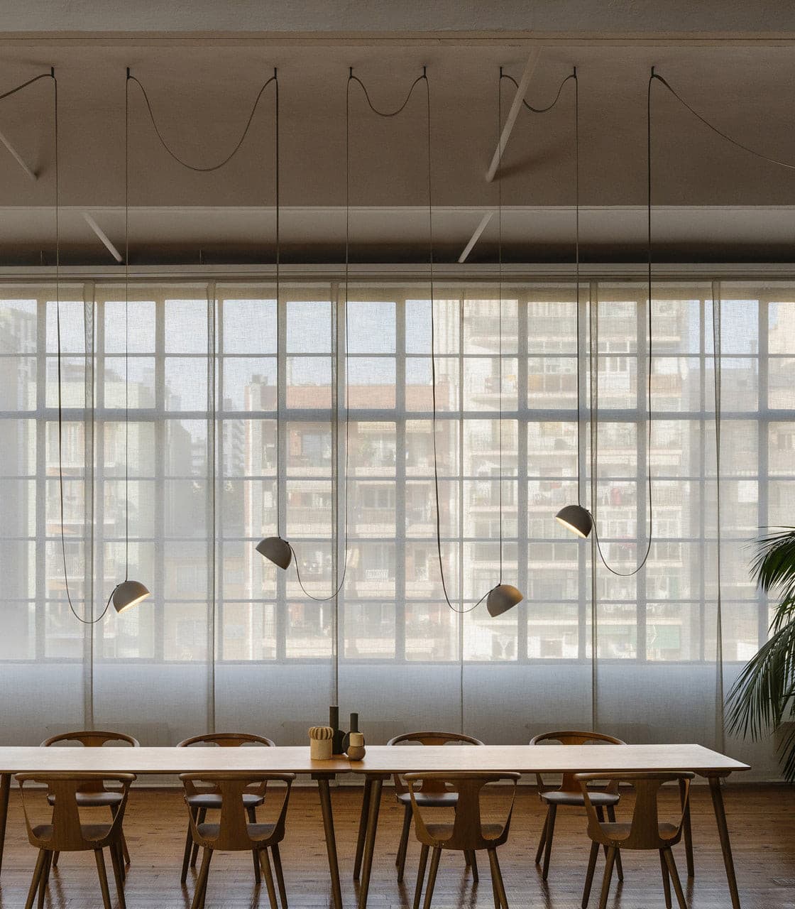 Light Rail Semispheres Canvas Pendant Lamp
