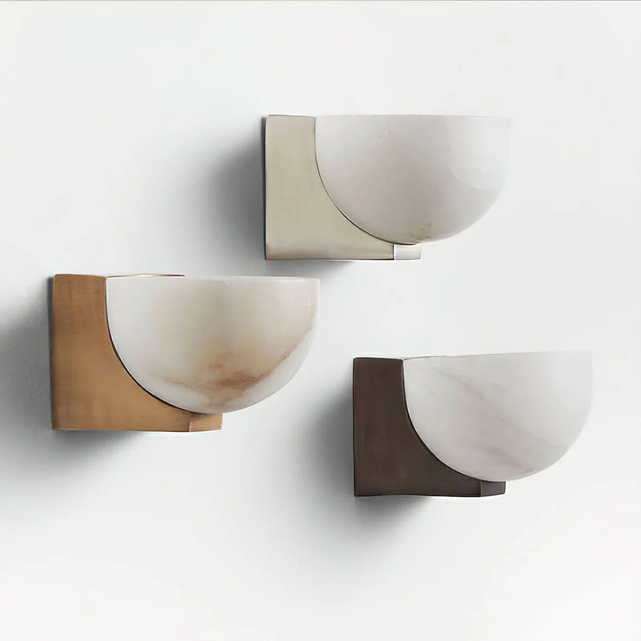 Hemispherical Alabaster Ath Wall Light