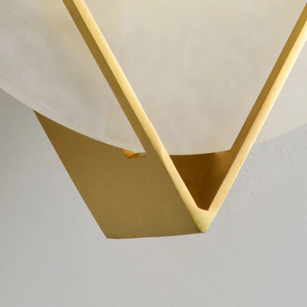 Alabaster Round Victory V Wall Lamp