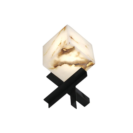 Modern Alabaster Cube Table Lamp