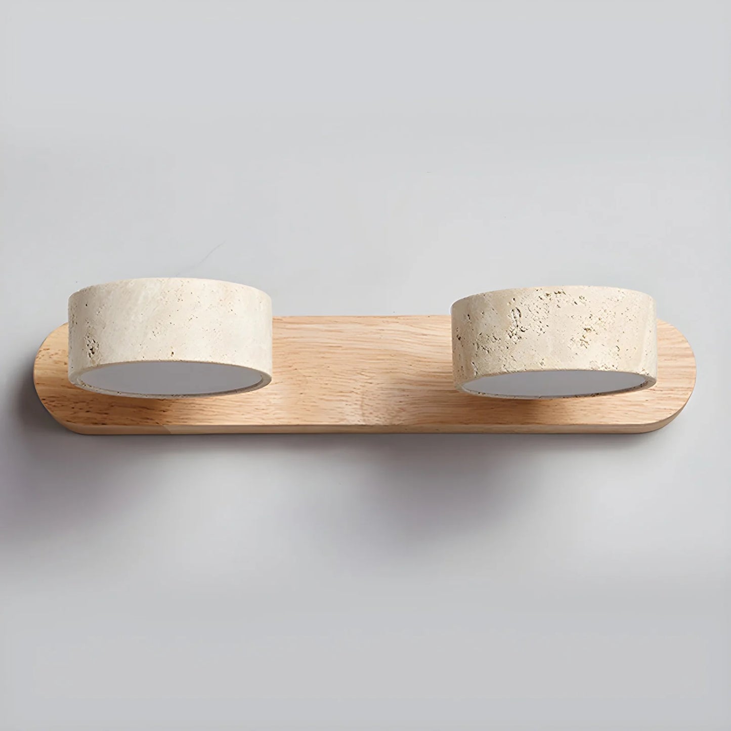 Travertine Duo Wood Wall Light