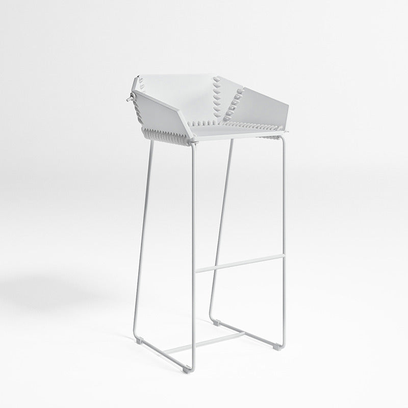 Textile Outdoor High Stool with Backrest