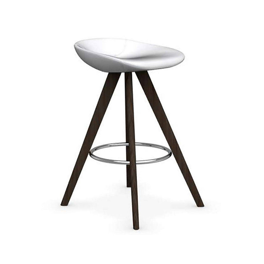 Palm Wood Upholstered Stool