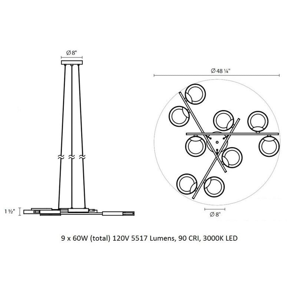 Light Guide Ring Nine Light Pendant Light