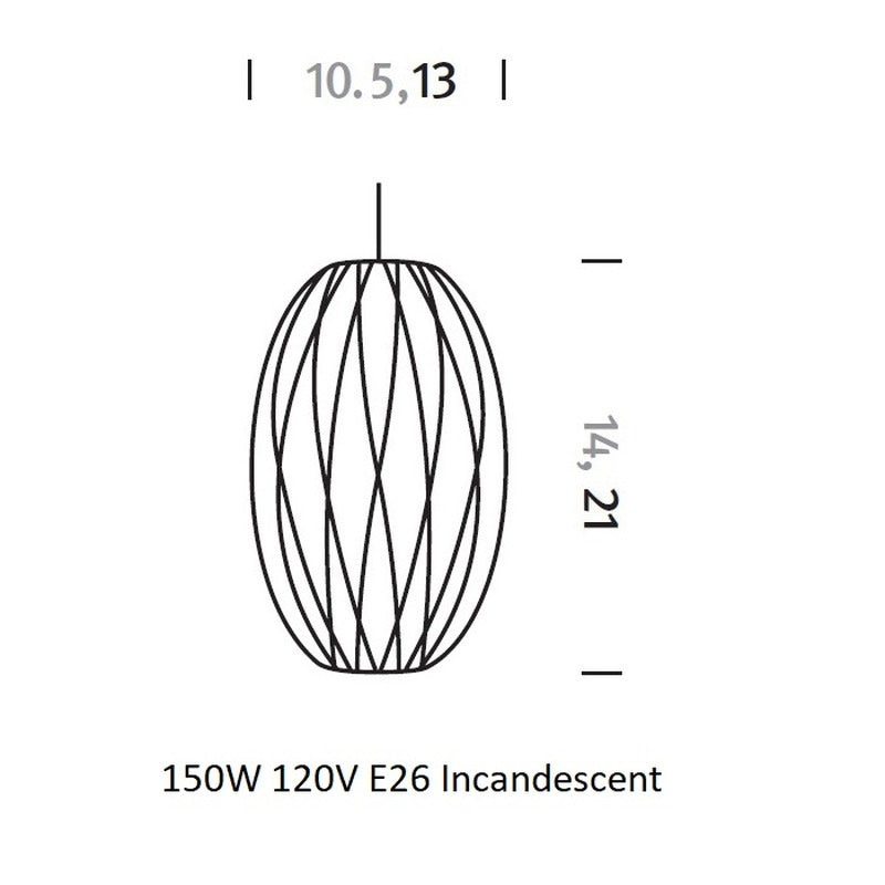 Nelson Cigar Crisscross Bubble Pendant Light