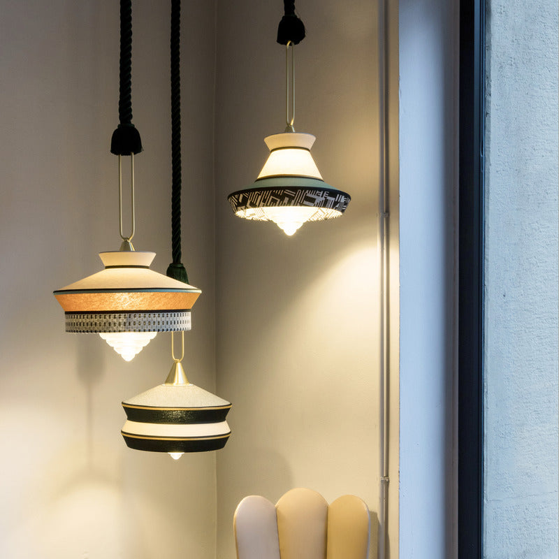 Black Patchwork Calypso Guadaloupe Pendant Light OPEN BOX