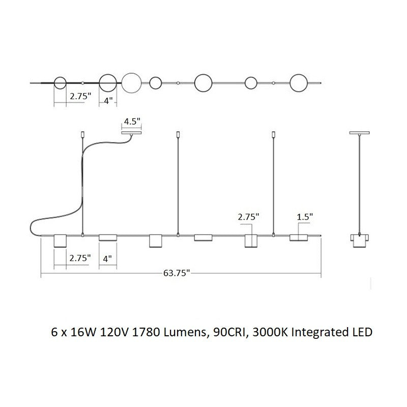Counterpoint LED Linear Pendant Light