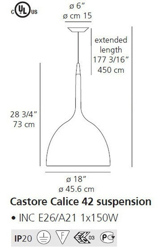Castore Calice Suspension Lamp