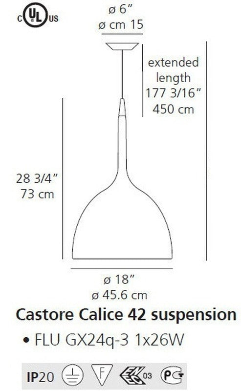 Castore Calice Suspension Lamp