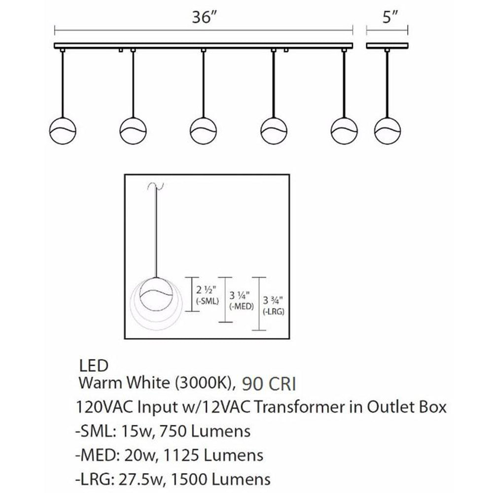 Grapes Five Lights Linear Pendant Light
