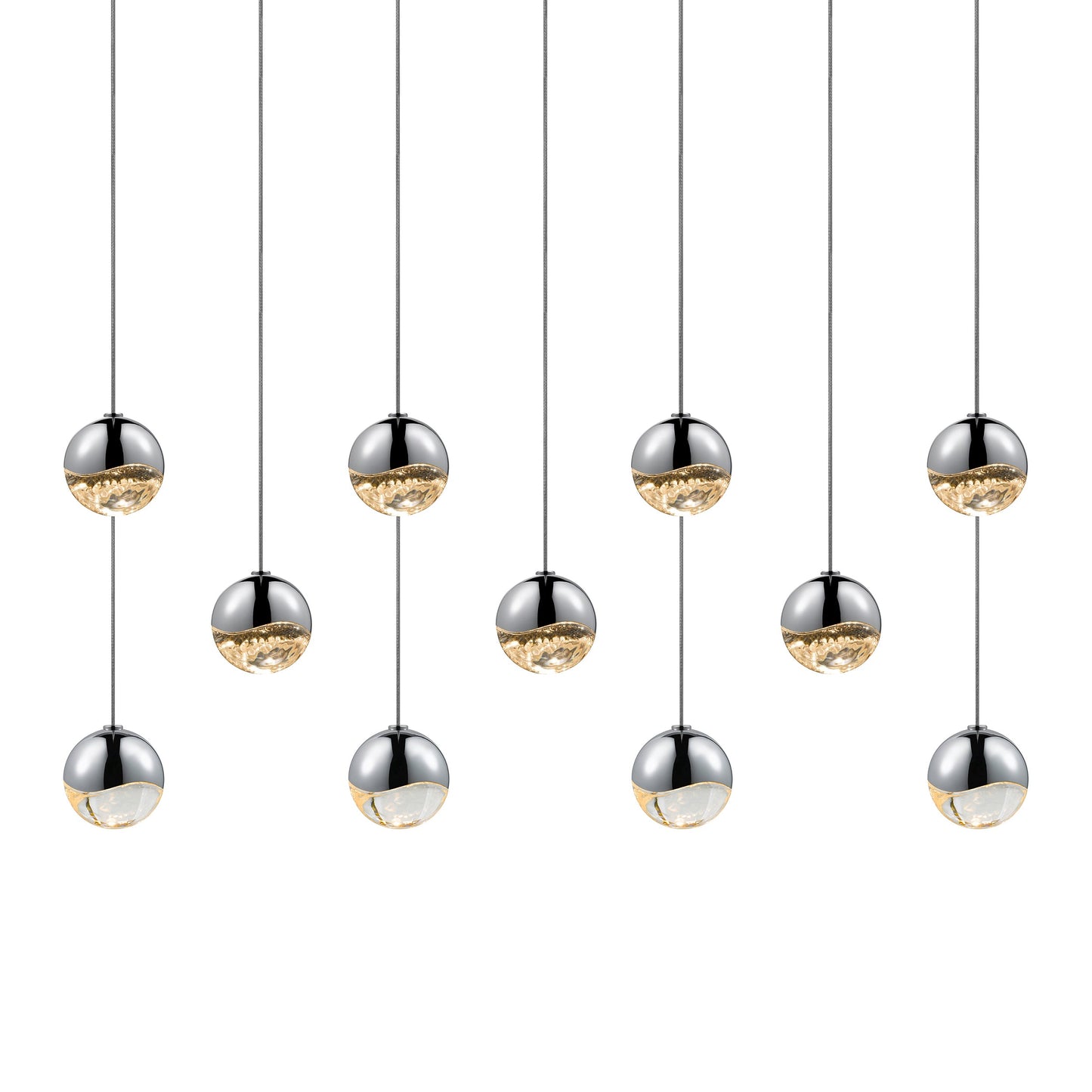 Grapes Eleven Light Linear Pendant Light