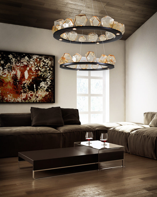 Gem Ring Two Tier Chandelier
