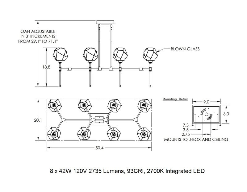 Gem Linear Belvedere Suspension Light