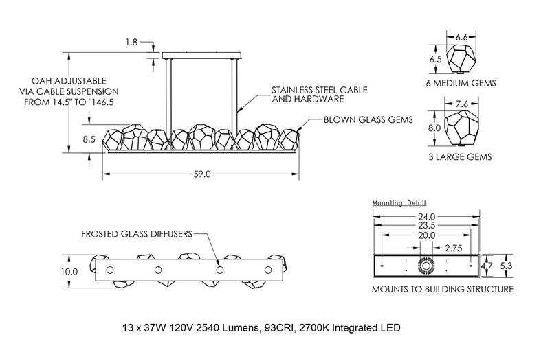 Gem Linear Suspension Light