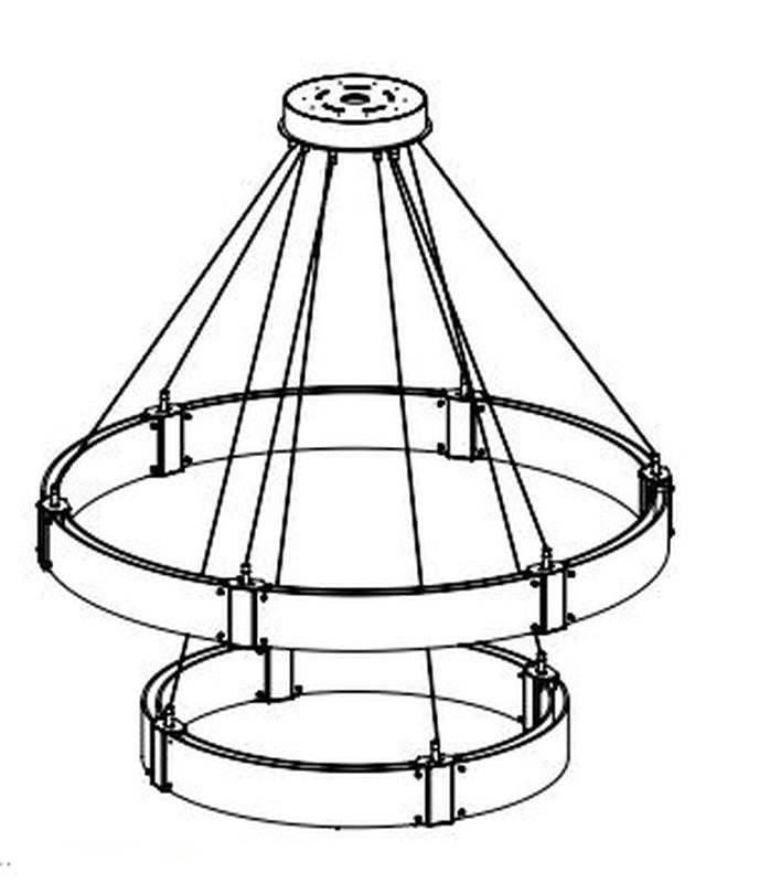 Parallel Ring Two Tier Chandelier