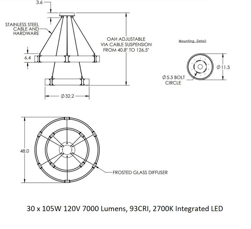 Parallel Ring Two Tier Chandelier