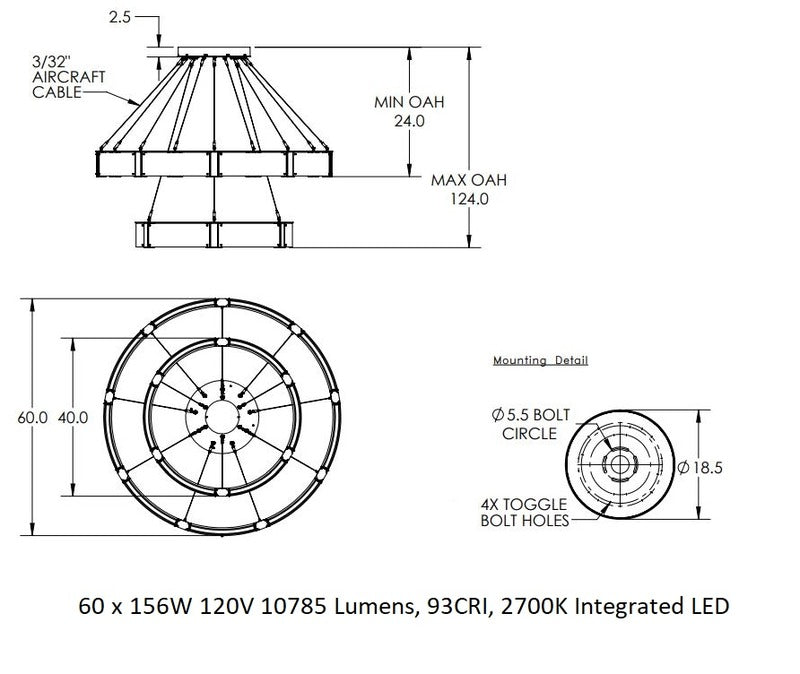 Parallel Ring Two Tier Chandelier