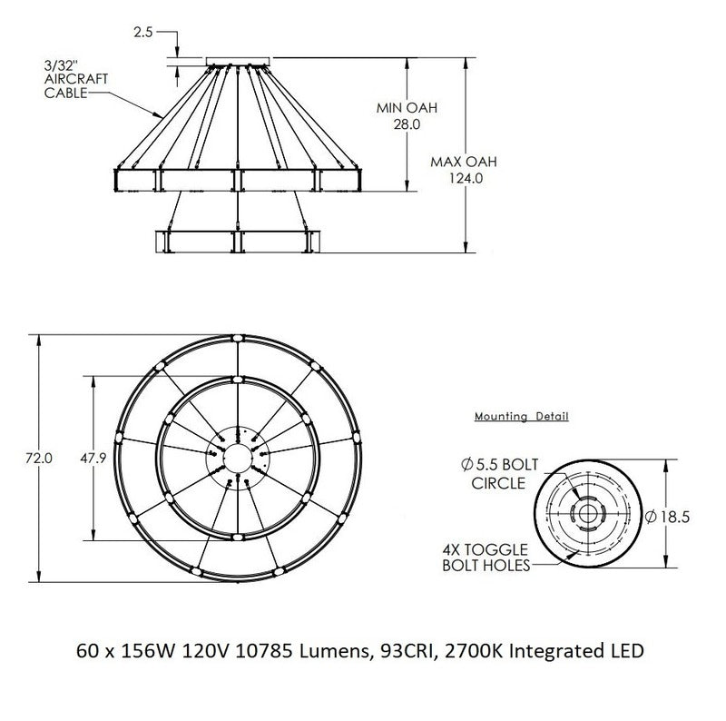 Parallel Ring Two Tier Chandelier
