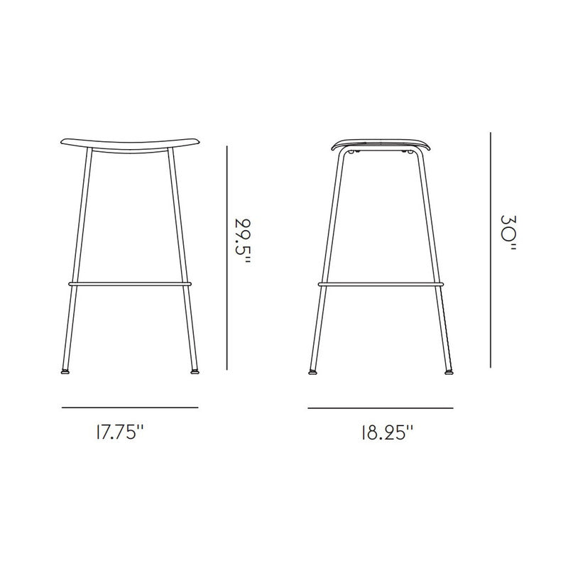 Fiber Backless Stool with Tube Base