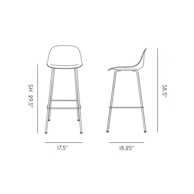 Fiber Stool with Tube Base