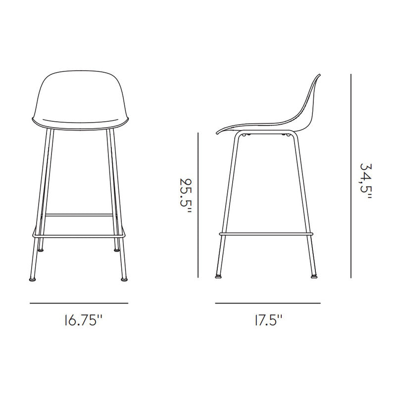Fiber Stool with Tube Base