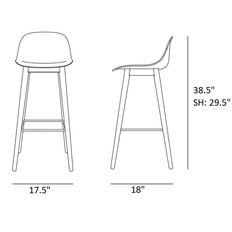 Fiber Stool with Backrest