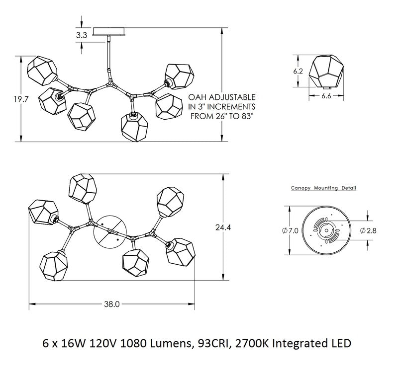 Gem Modern Branch Chandelier