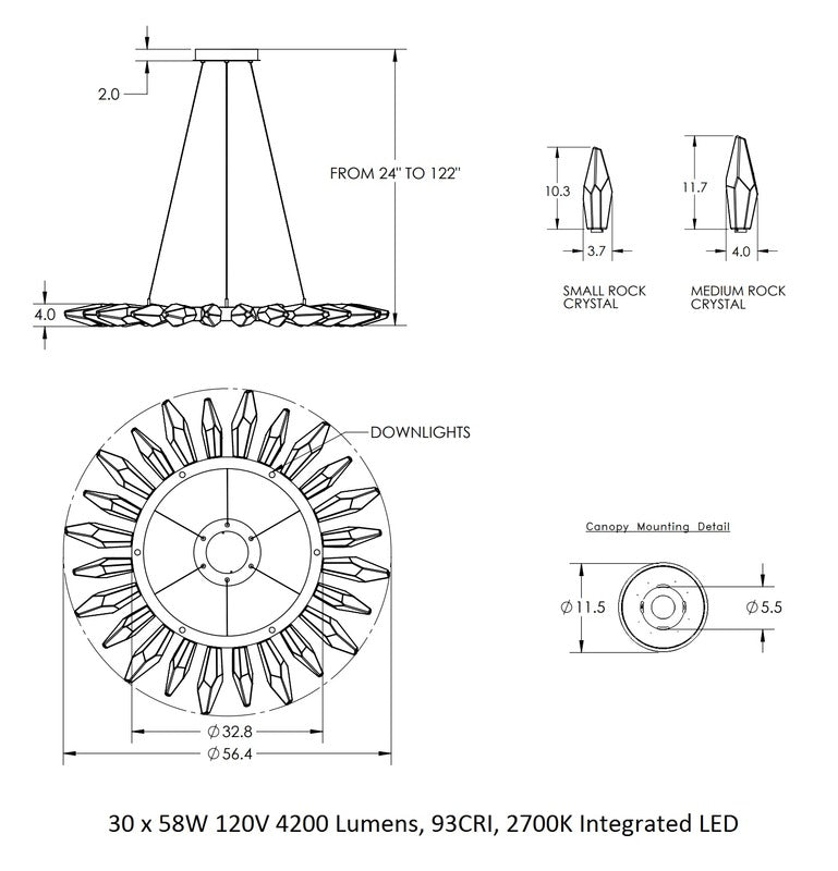 Rock Crystal Radial Ring Chandelier