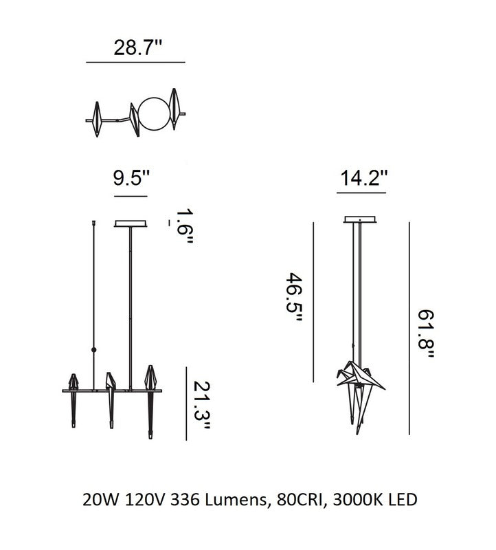 Perch Small Linear Pendant Light